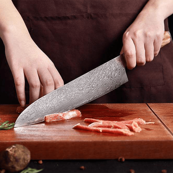 SAKUTO (作東) Japanese Damascus Steel Kitchen Knife Set With Blue Handle –  Sakuto Knives